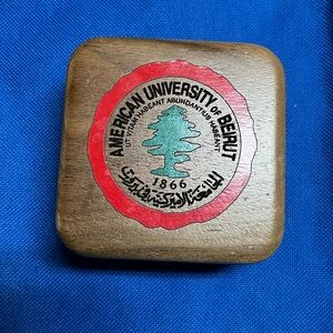 AUB wood small box with a watch